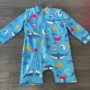 Carter's Blue Ocean Print Baby Swimsuit